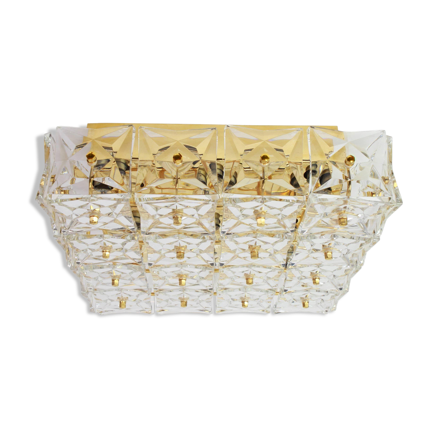 Large faceted crystal ceiling light by Kinkeldey, Germany, 1970s.