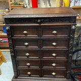 Pupitre meuble écritoire à tiroirs ancien