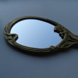 Hand-facing mirror bronze art nouveau style 1920