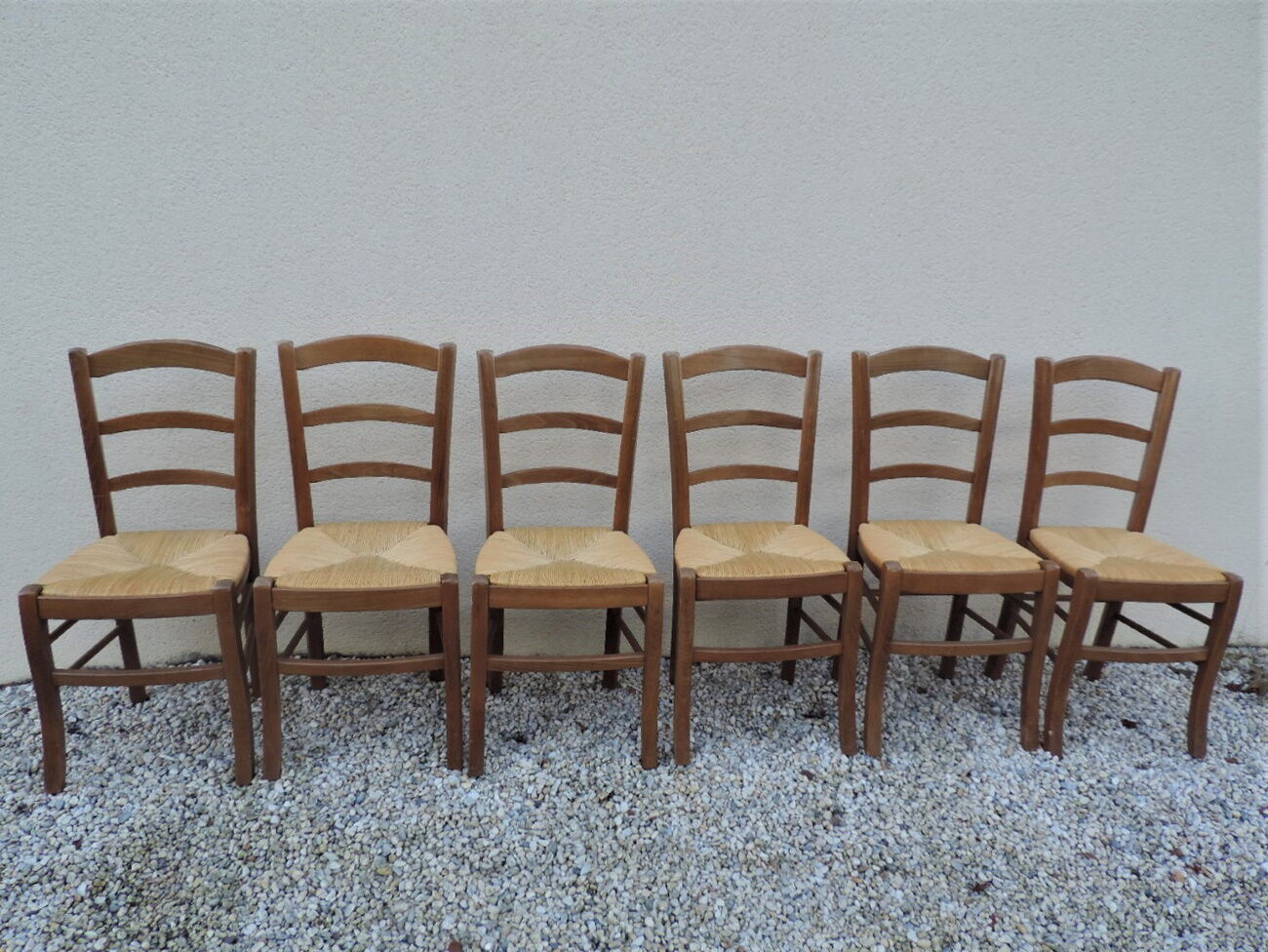 Set of six mulched chairs