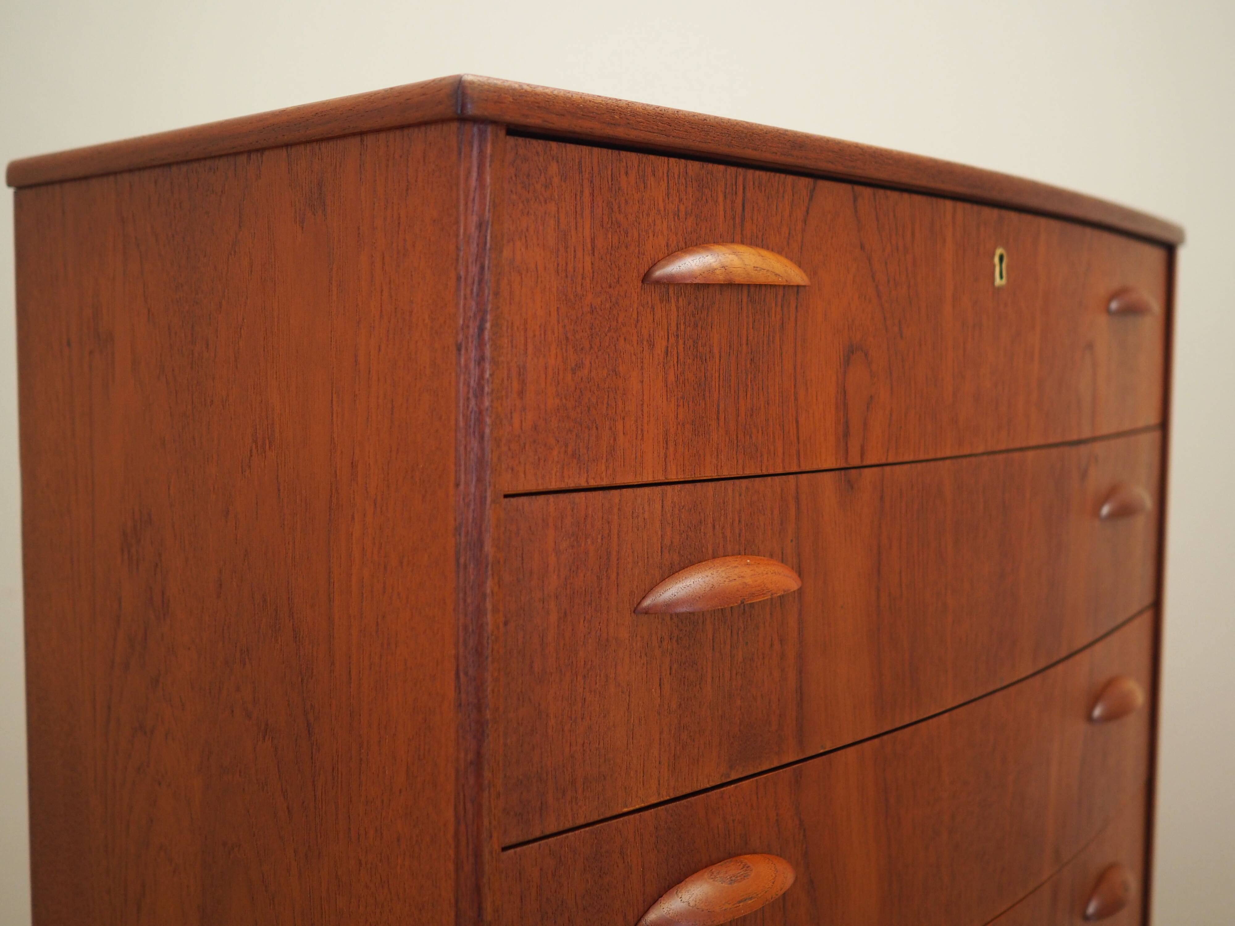 Teak chest of drawers, Danish design, 1970s, production: Denmark