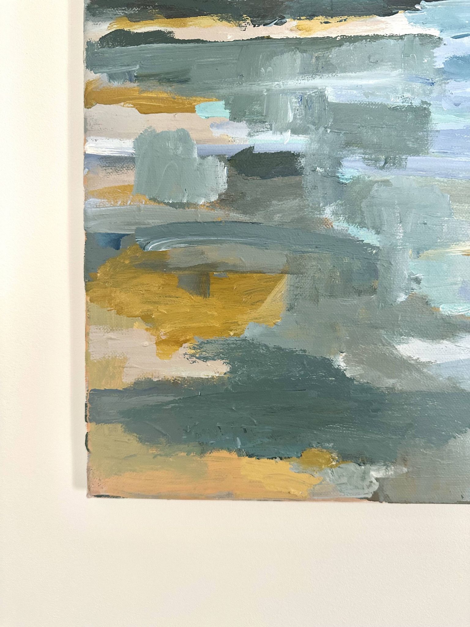 Huile sur toile côte rocheuse sous un ciel d’orage