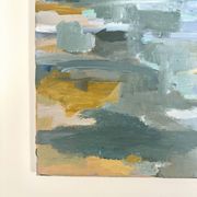 Huile sur toile côte rocheuse sous un ciel d’orage