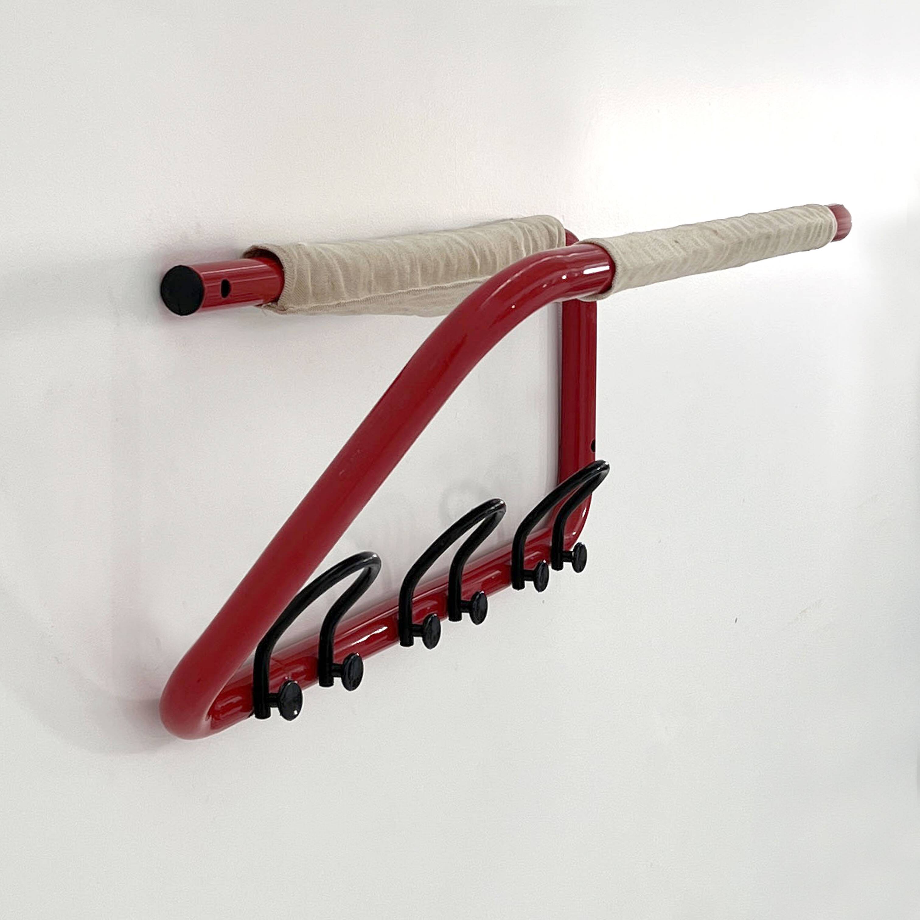 Tubular wall coat rack, 1980