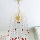 Lustre en cristal et perles de verre de Murano rouges – Élégance italien