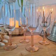 Vintage pink champagne flute Luminarc