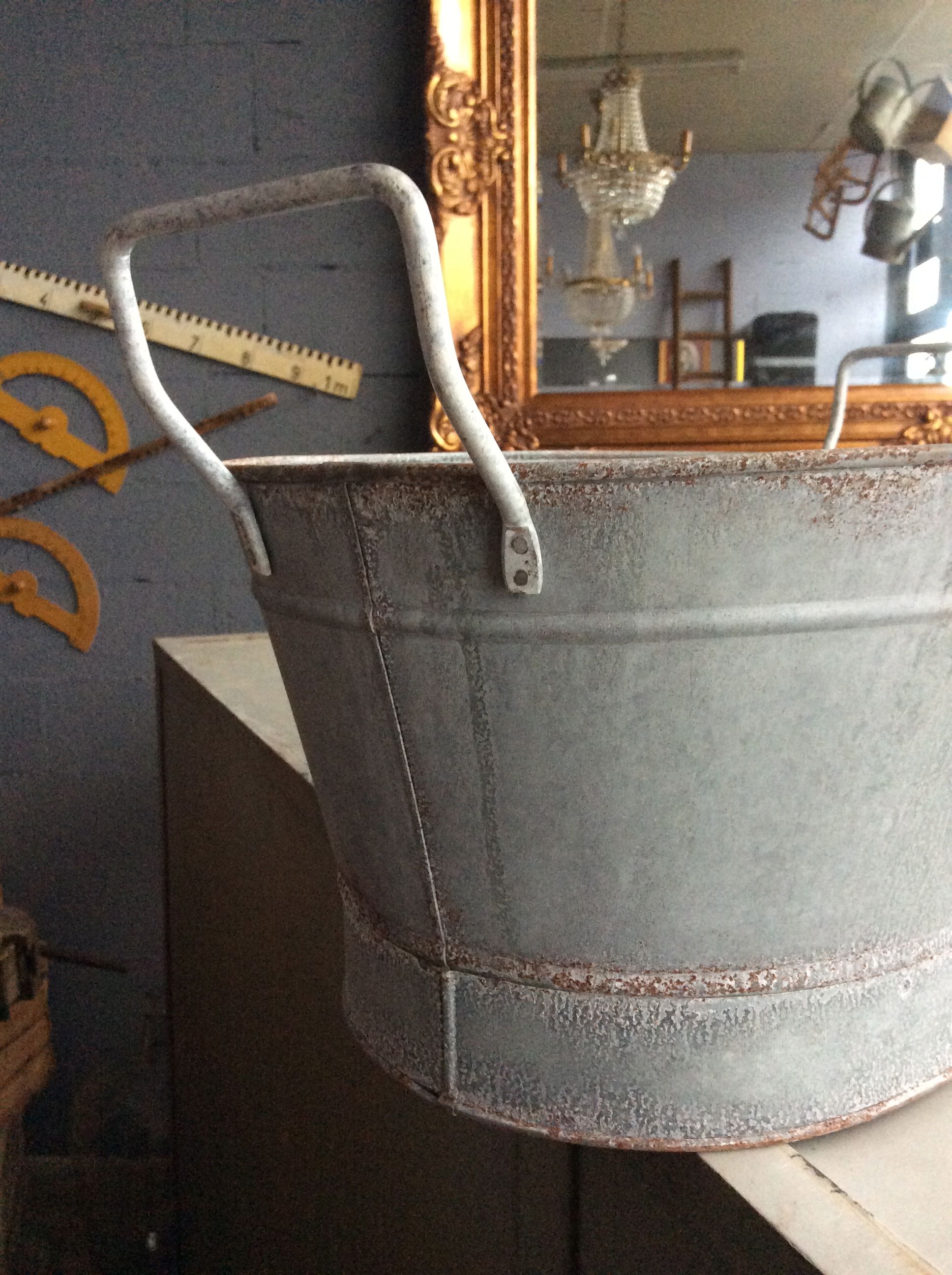 bassine en zinc Zinc Oval Basin Tub Bucket