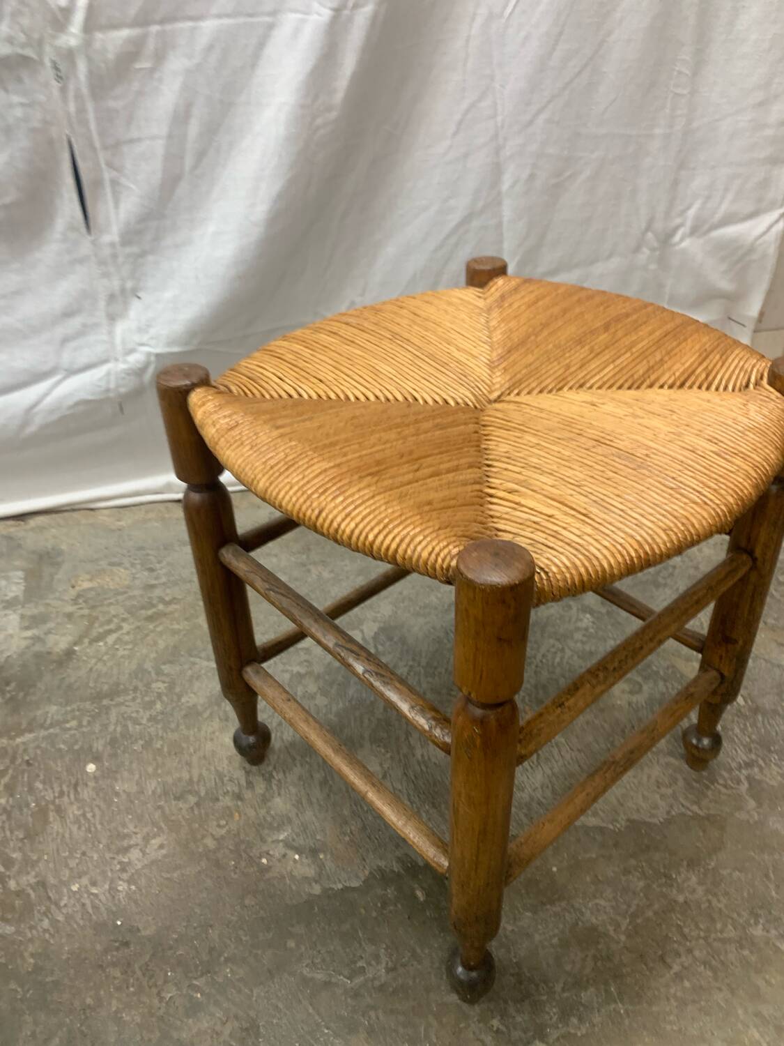 Pair of Antique Straw Stools