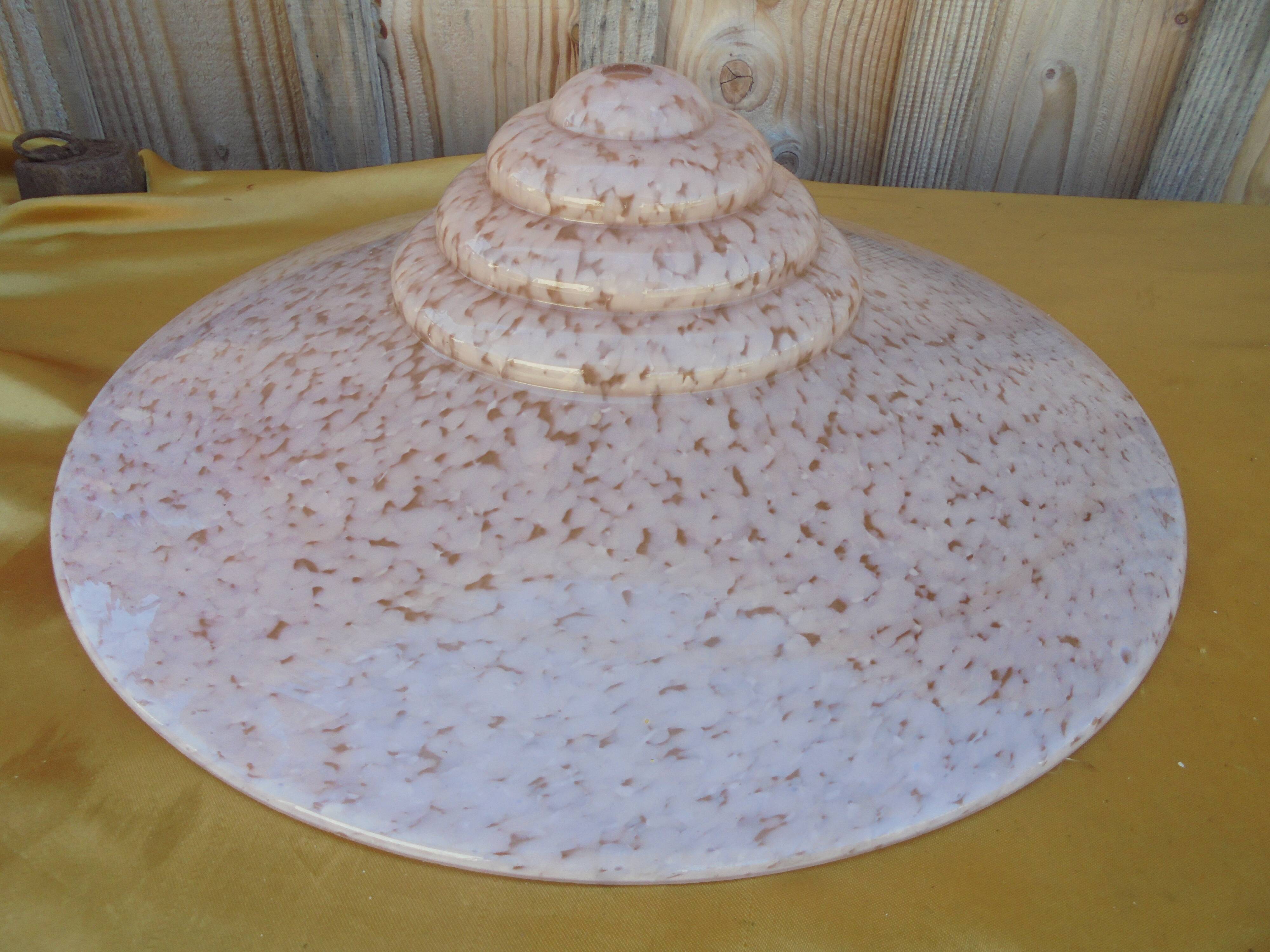 Large glass suspension basin clichy rose art deco