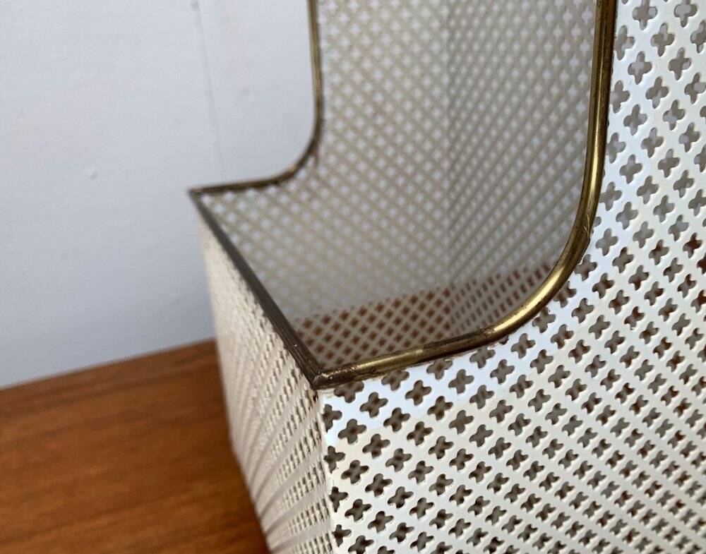 Perforated metal shelf from the mid-century, 1950s.