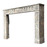 Louis XVI Fireplace In Gray Ardennes Marble, 18th Century
