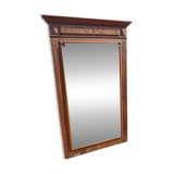 Wooden fireplace mirror