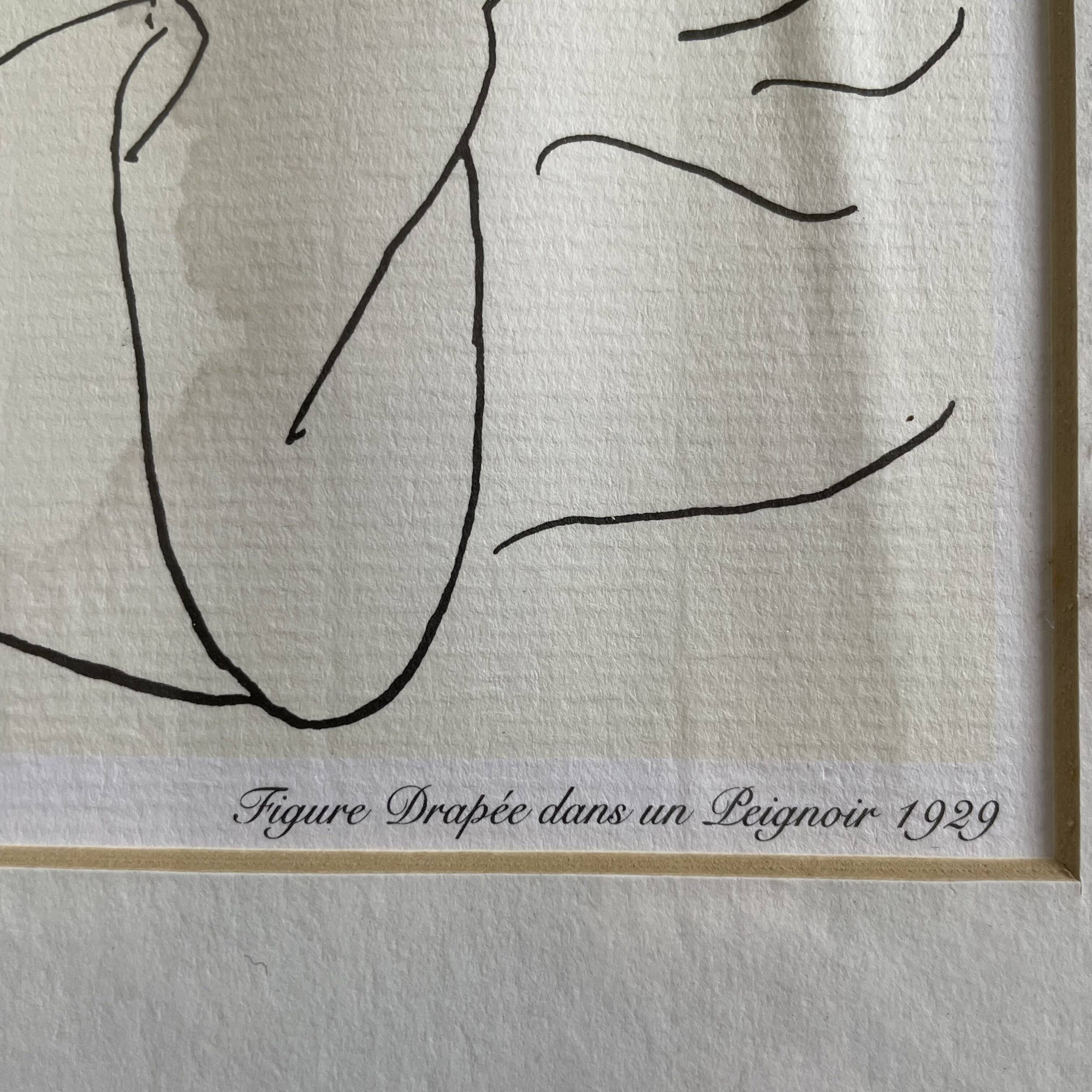 Lithograph by Henri Matisse "Figure draped in a bathrobe" 1929