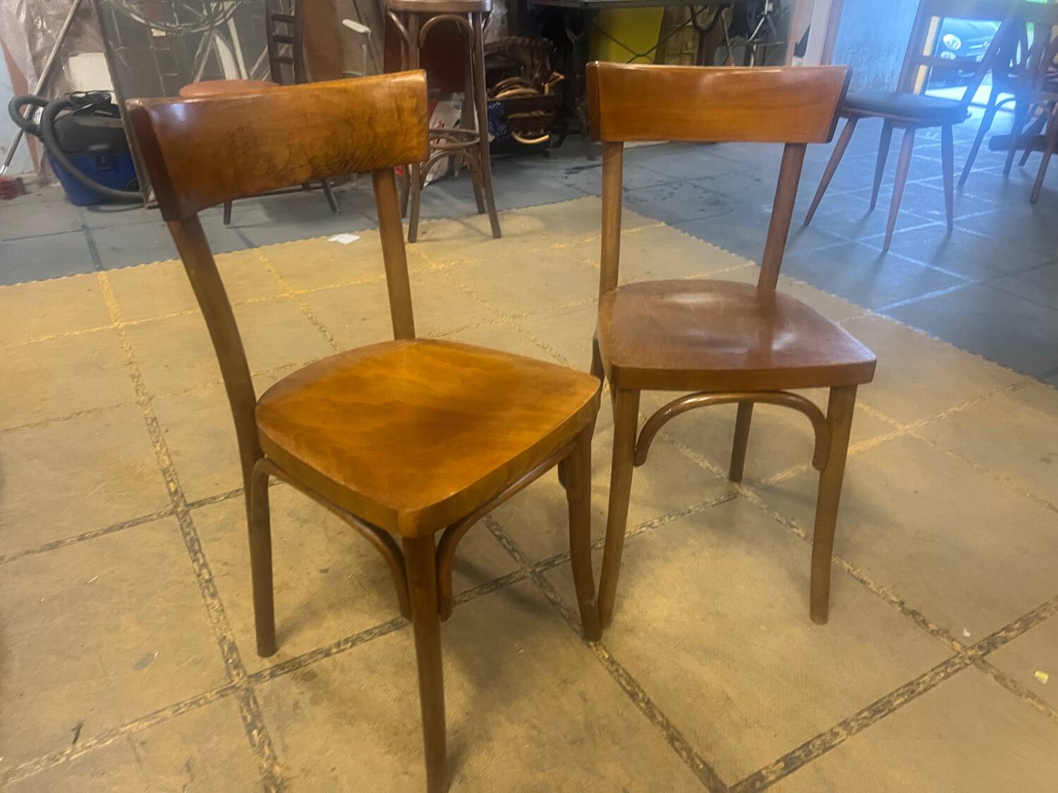 Pair of old bistro chairs