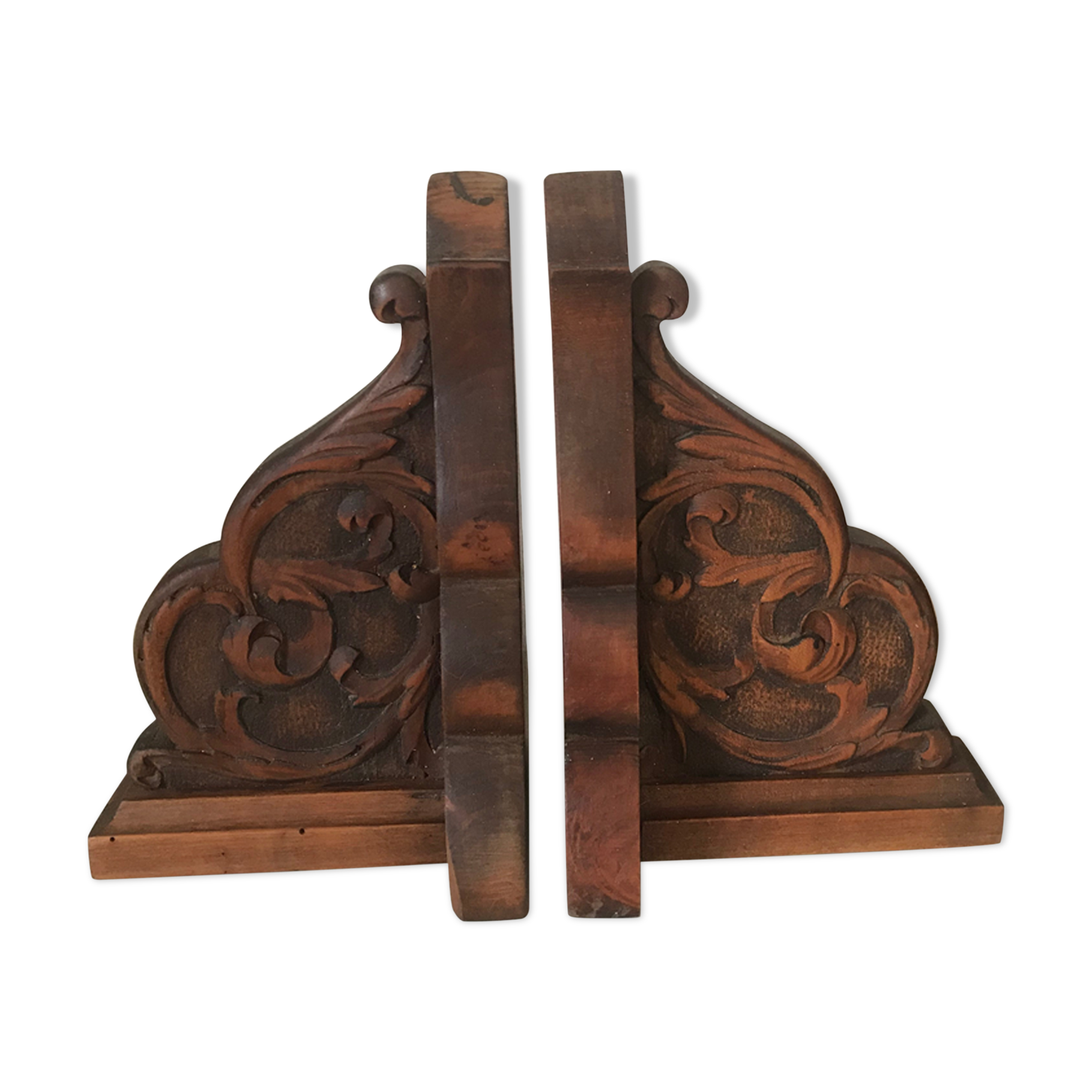 Former wooden bookends