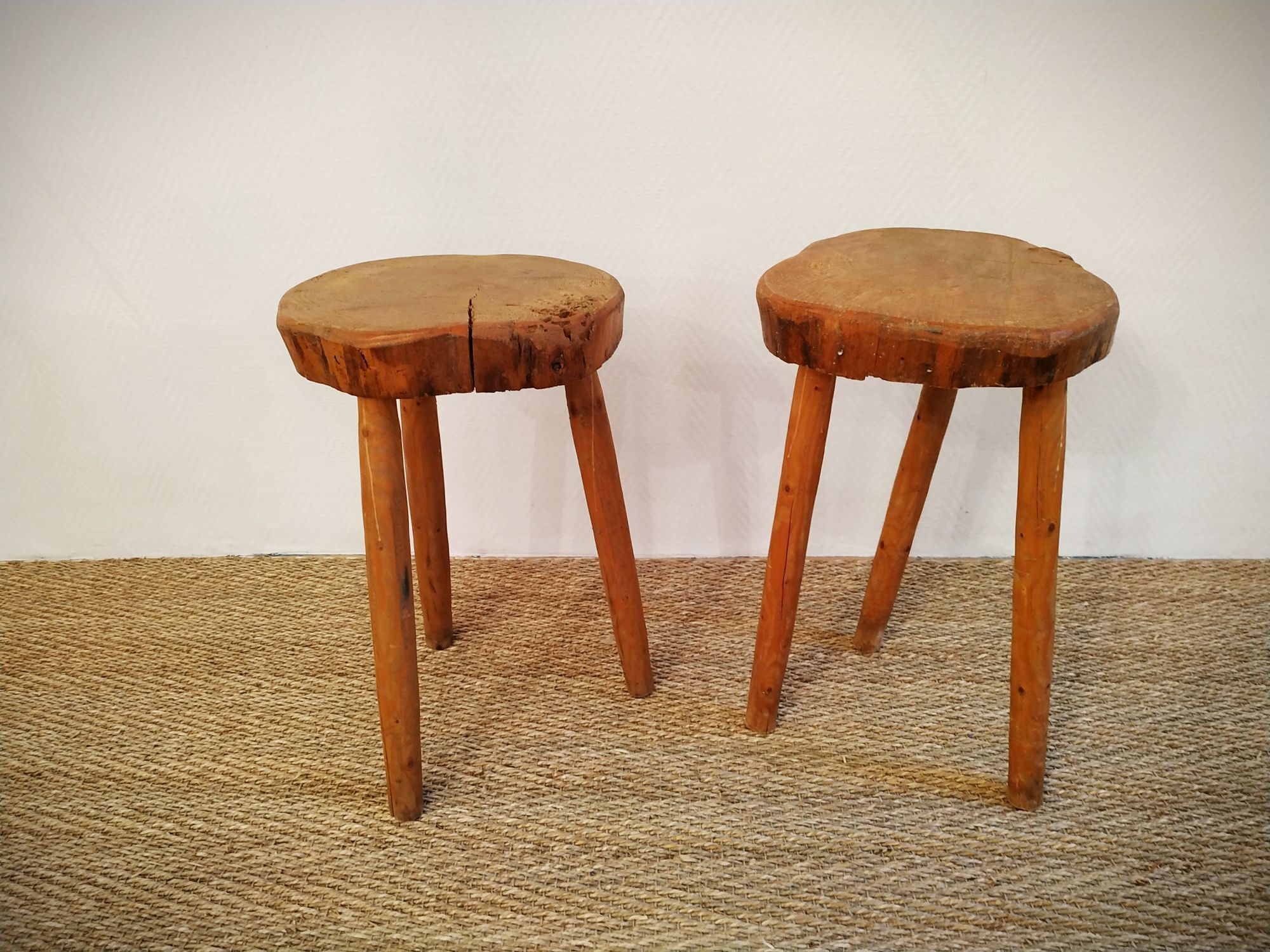 Pair of brutalist stools