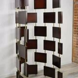 Vintage screen in wood and brass