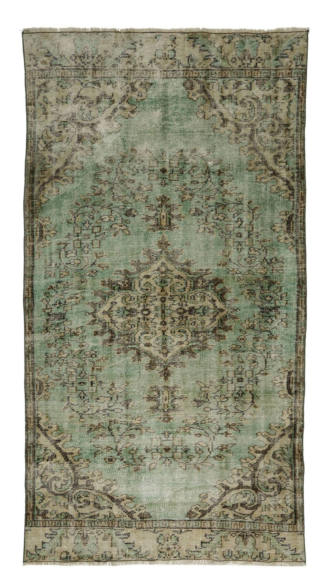 One-of-a-kind turkish handwoven vintage rug - rustic vintage charm 270x 145 cm
