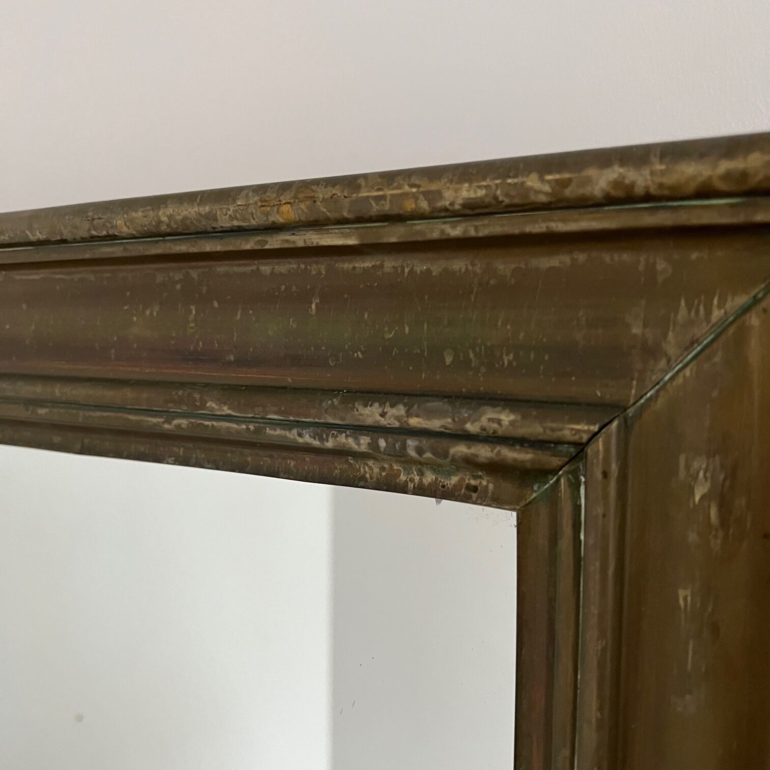 Antique french brass bistro mirror