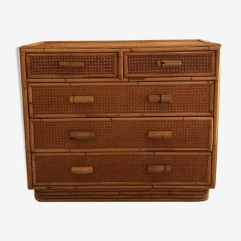 Rattan chest of drawers