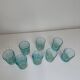 8 verres à eau bleu émaillé, Legras 1920