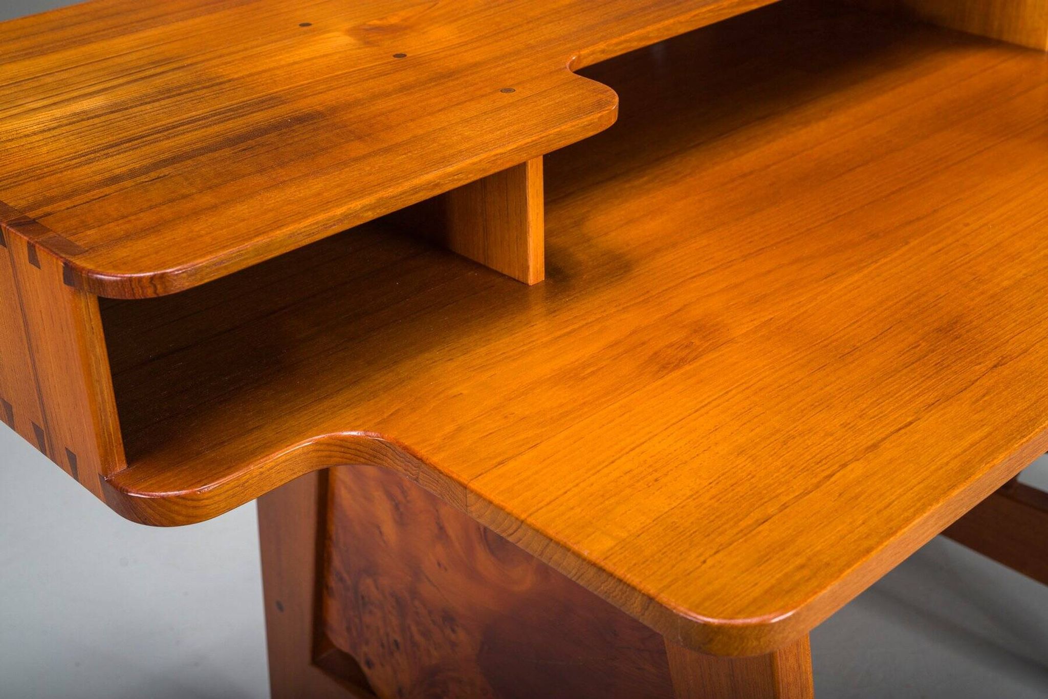 Mid-century modern teak desk, 1980s