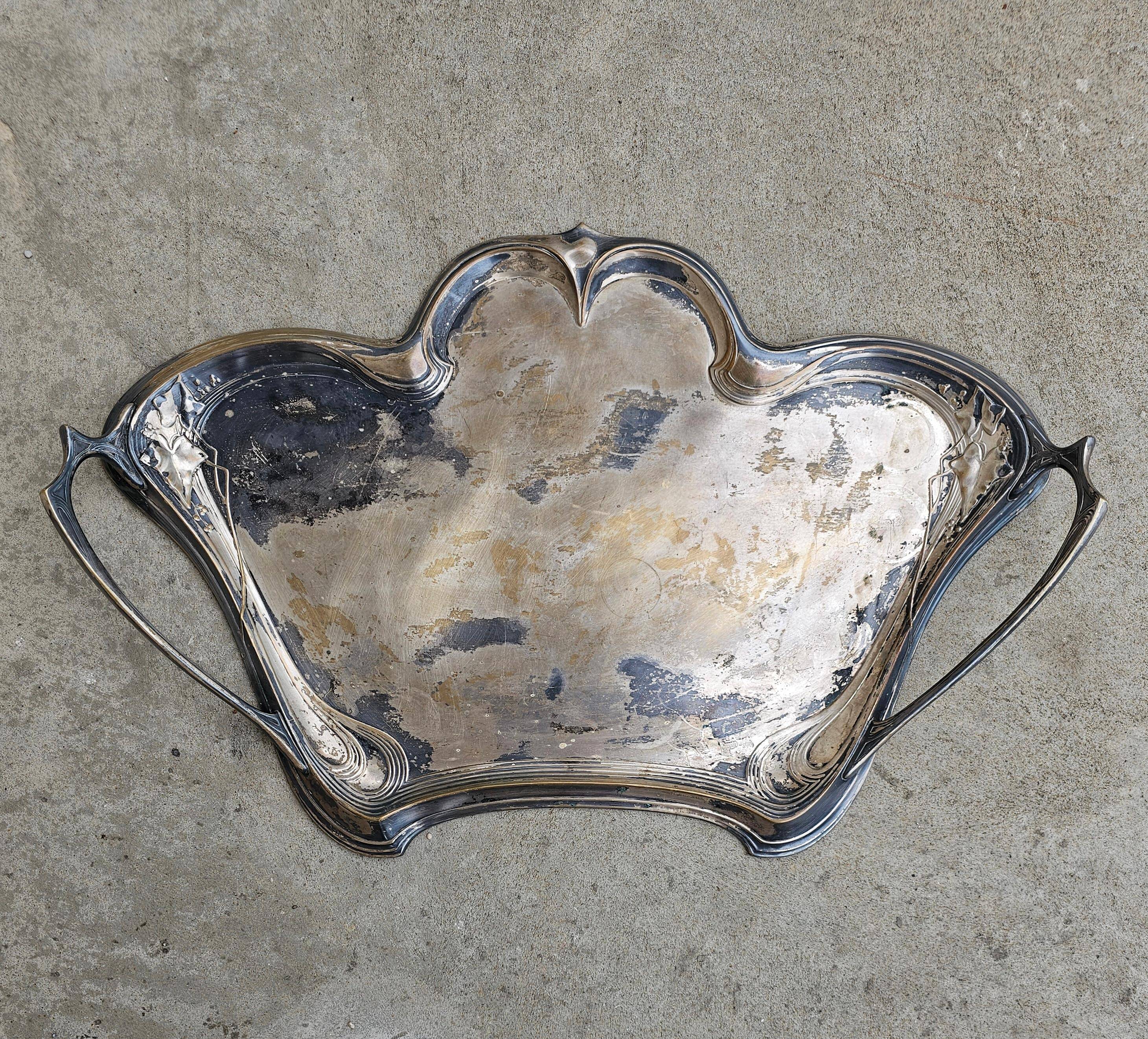 Art Nouveau service plateau WMF silver-plated, early 1900s