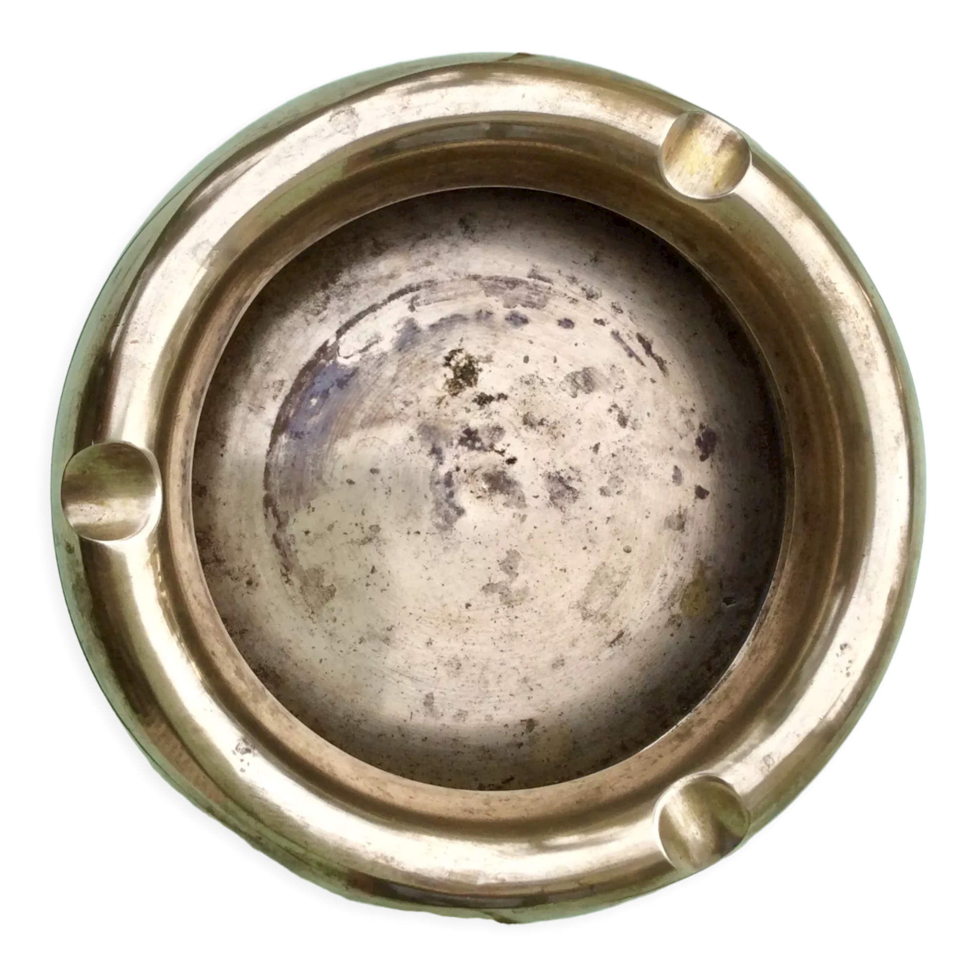 Vintage brass round ashtray