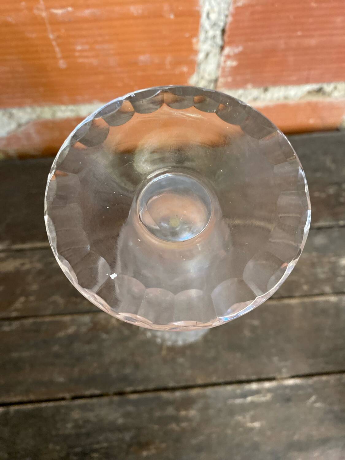 Vintage 1970s Cut Crystal Bohemian Vase #C866