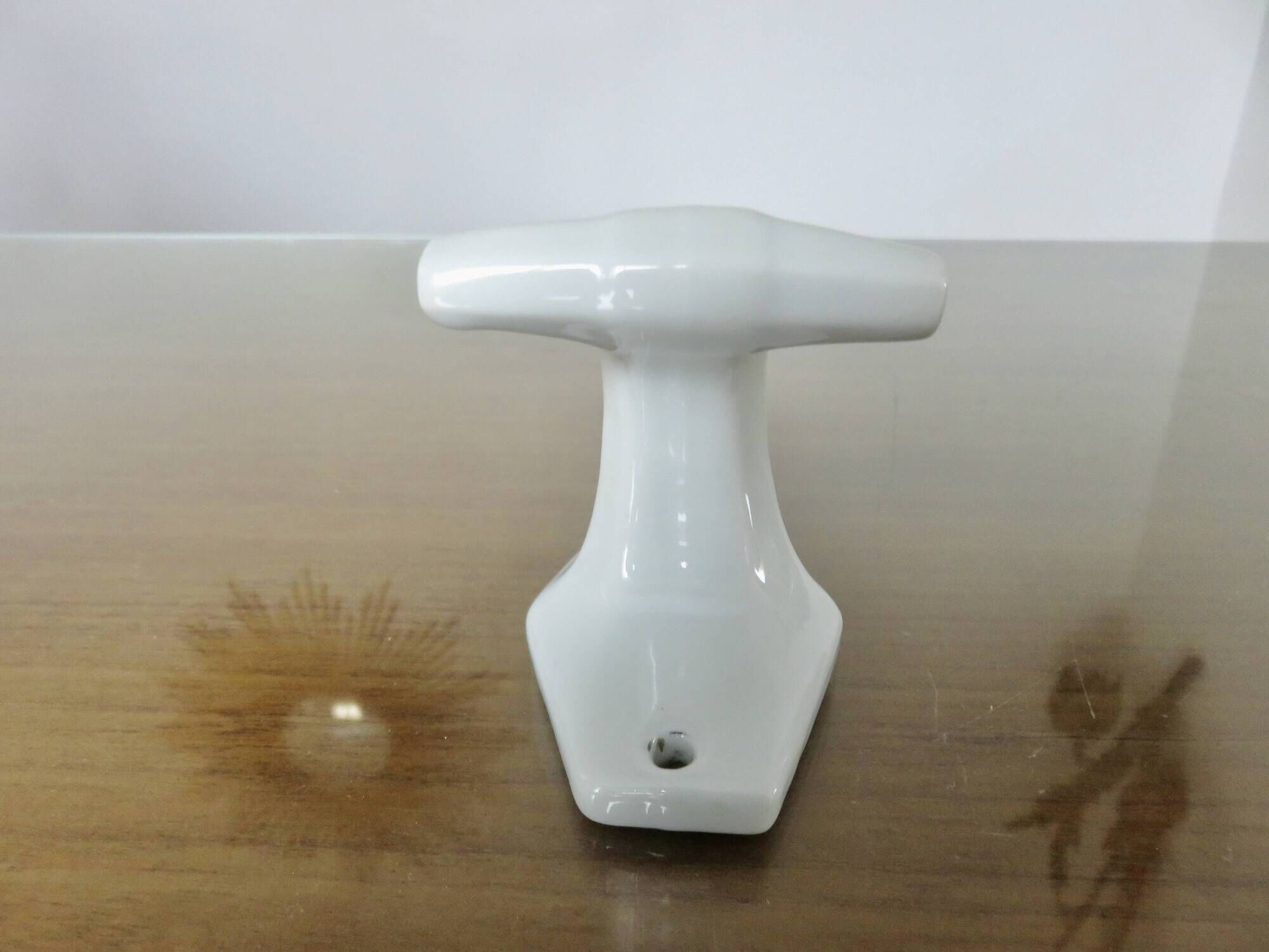 Art Deco white porcelain coat hook 1930s 40s