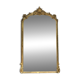 Gold leaf mirror with pediments, 219/131cm, overmantel.