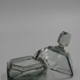 3 smoked art deco bottles