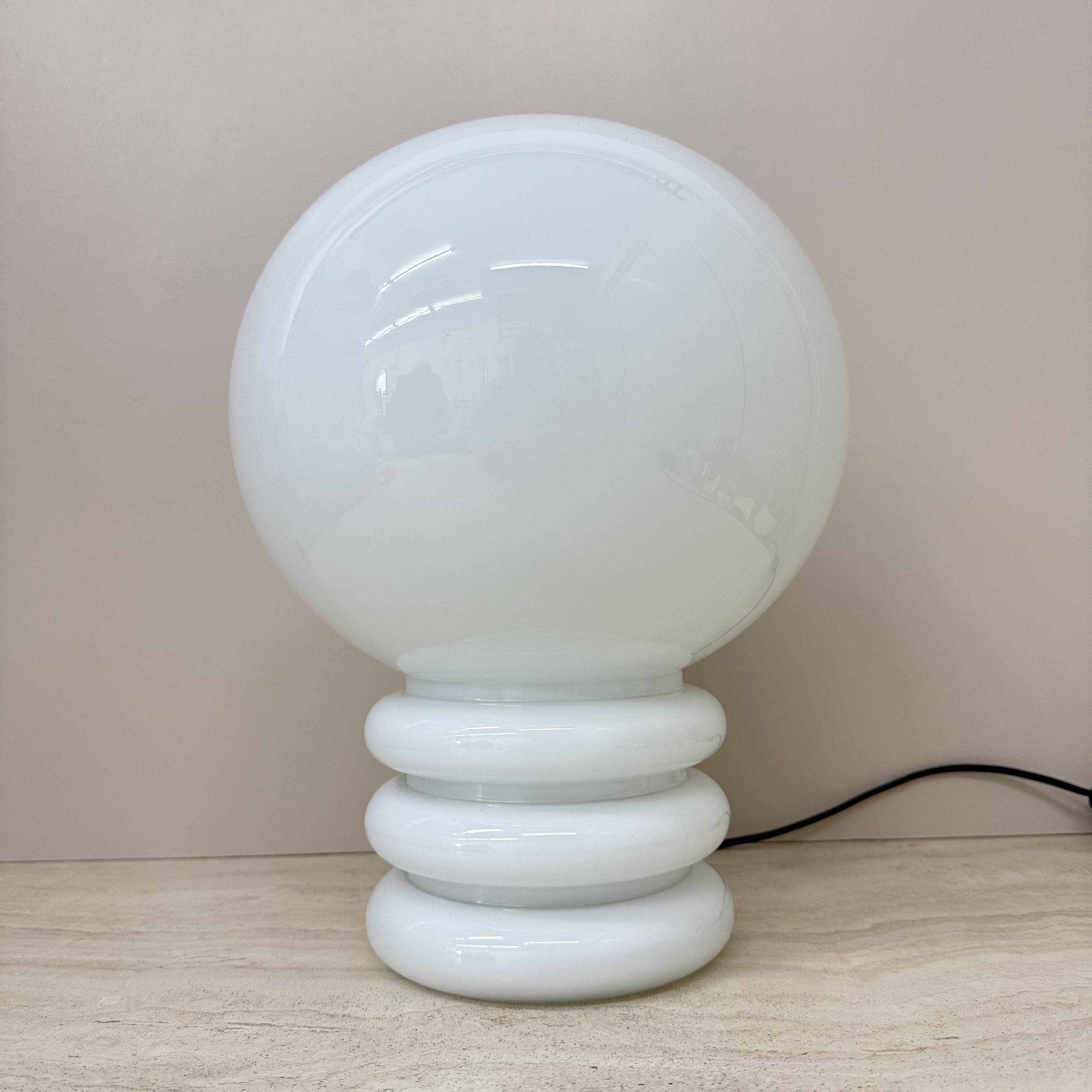 Limburg glashütte milk glass table lamp , 1970s