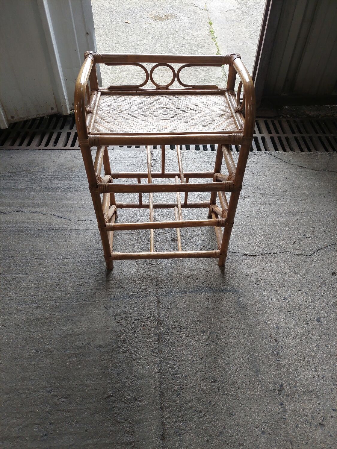 rattan bedside table