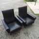 Paire de fauteuils skaï années 60