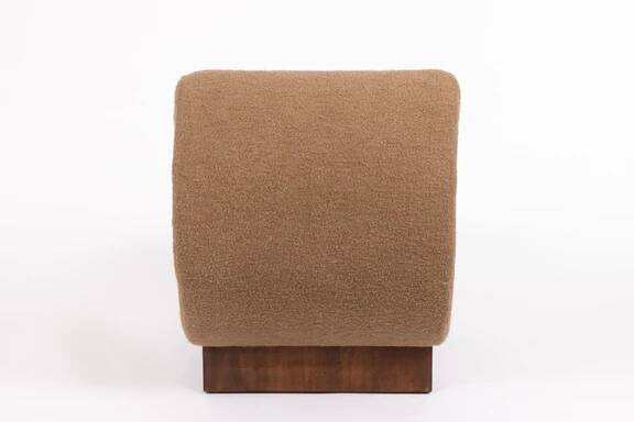 Fauteuil italien Schumacher en noyer et cachemire bouclé, 1970