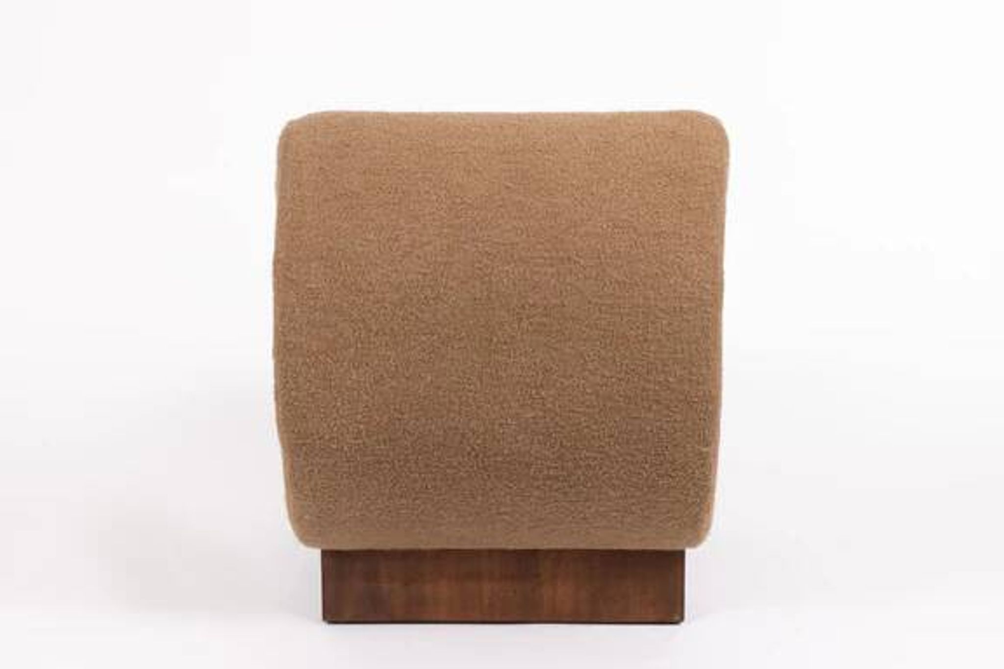 Italian lounge chair in walnut and Schumacher cashmere bouclé, 1970