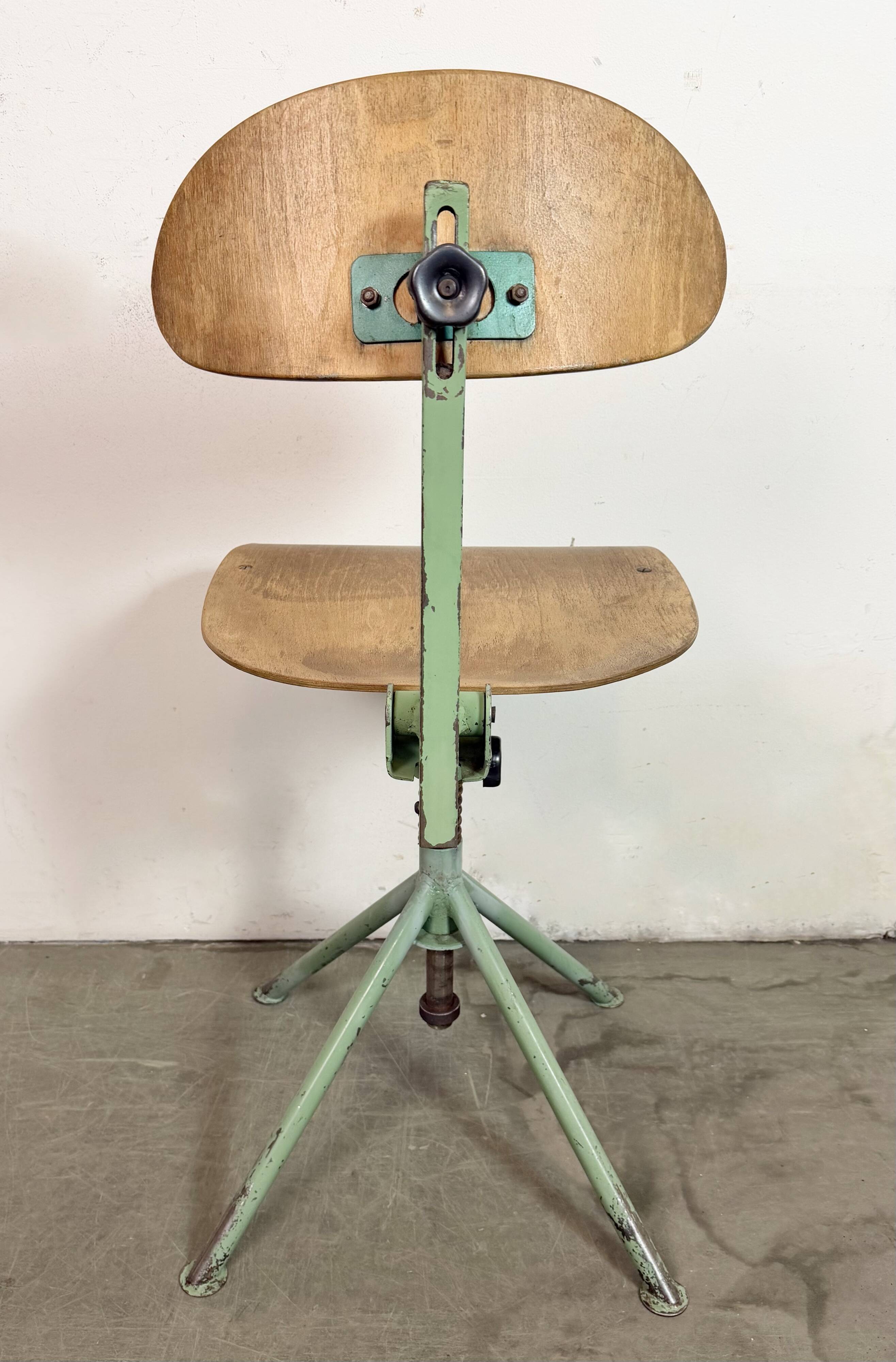 Green Industrial Workshop Chair, 1950s