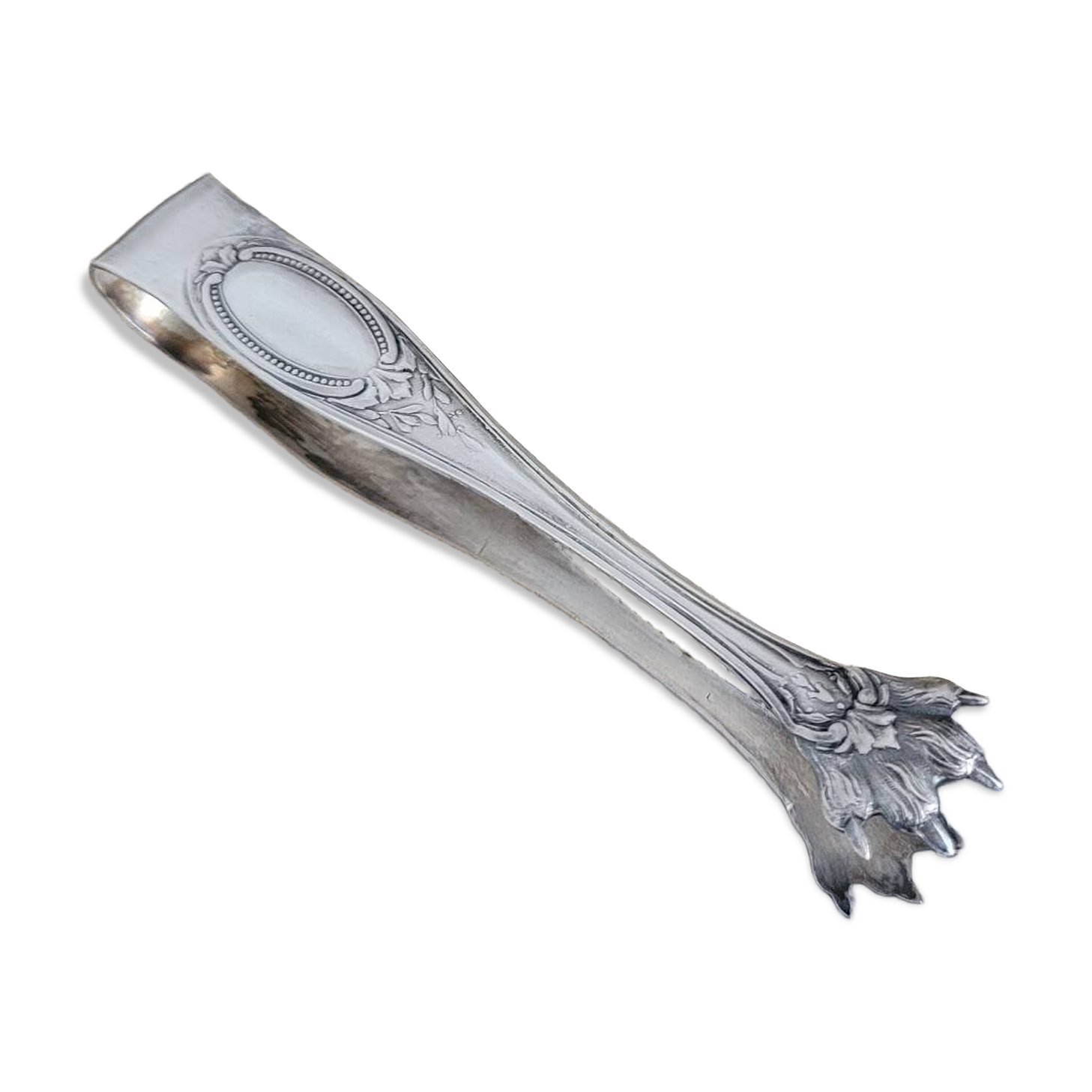 Silver sugar tongs with classic decoration