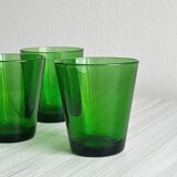 5 translucent green glasses