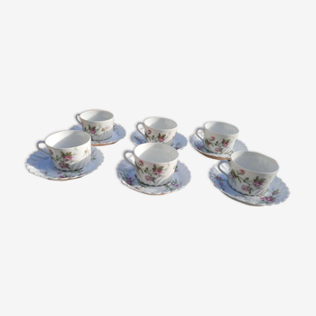 Set de 6 tasses à thé Haviland Limoges France