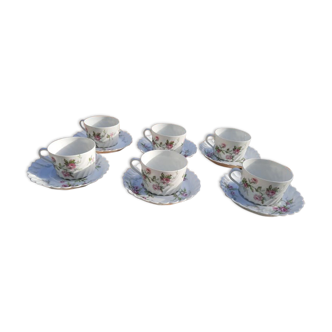 6 tea cups Haviland Limoges France