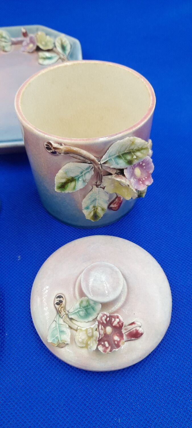 Smoking kit Fine Earthenware Barbotine Art Deco De Bruyn Fives