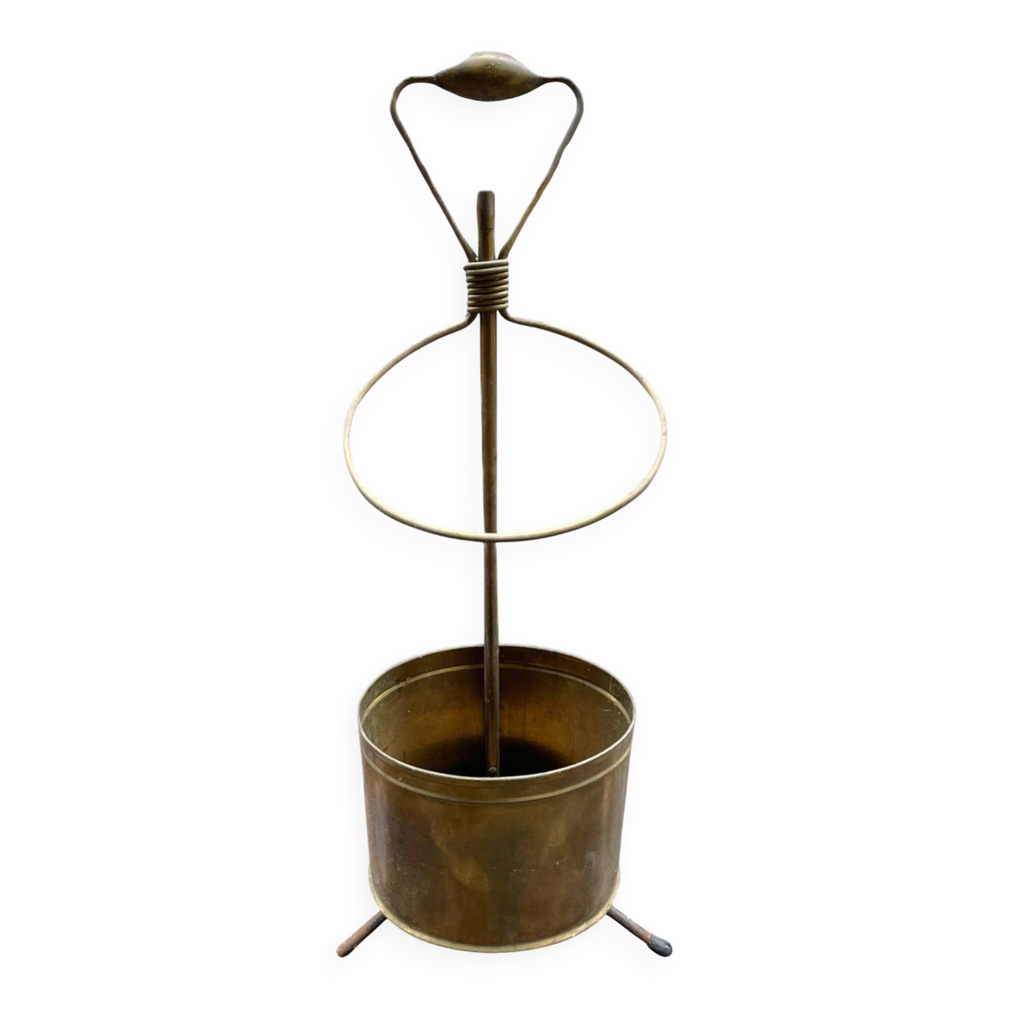 Porte-parapluie en laiton de Mathieu Matégot, années 1950