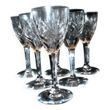 Set of 6 chantilly white wine glasses, cut crystal from saint-louis, h14cm