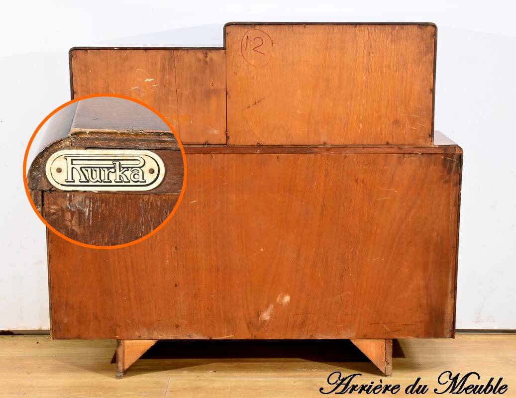 Meuble Vitré Rurka en Ronce de Noyer, Art Déco – 1940