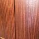 Vintage storage cabinet teak veneer sliding door compass feet