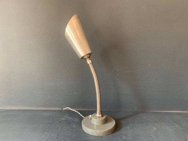 Cogit chrome metal accent lamp, Art Deco lamp, industrial, flexible