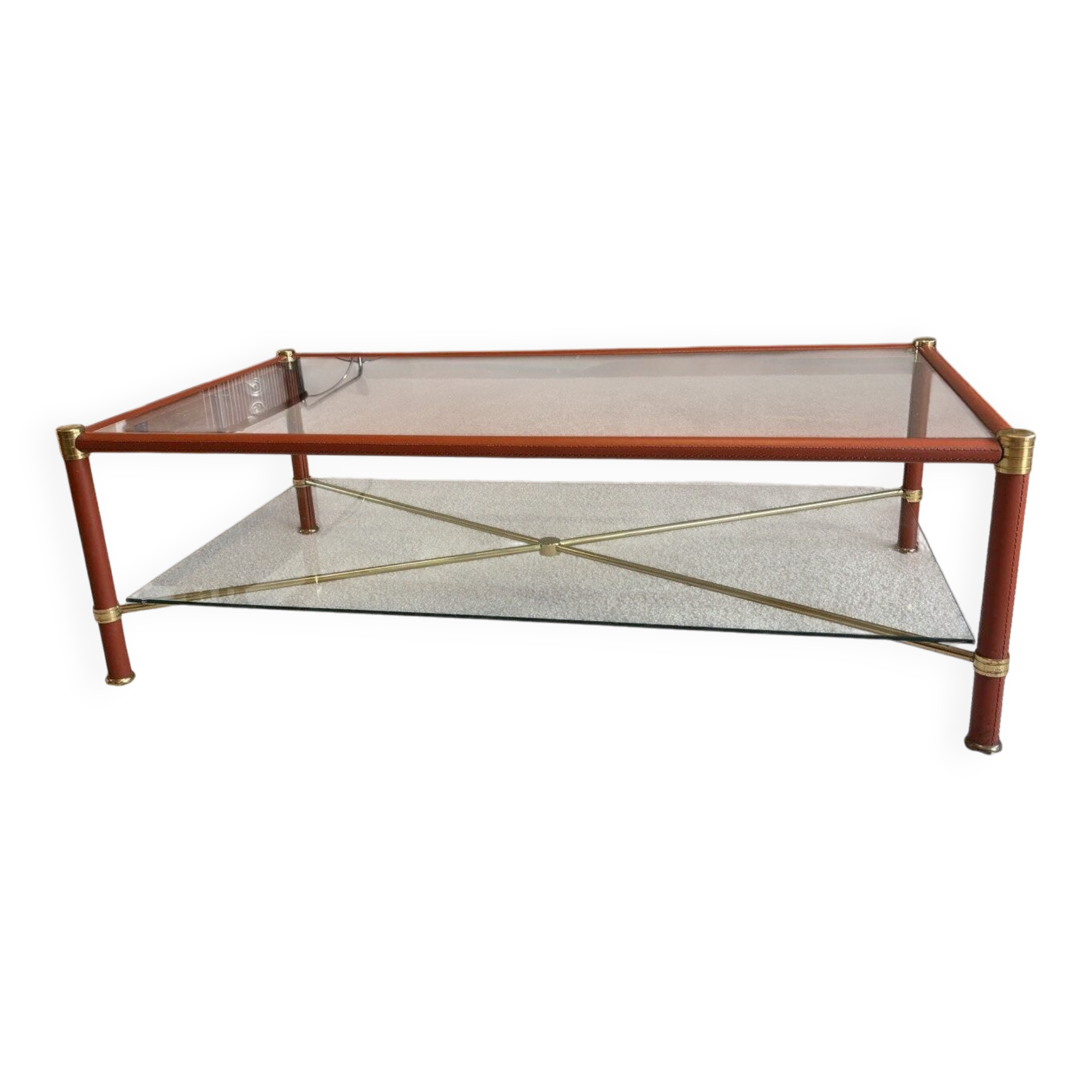 Coffee table in the style of Jacques Adnet, France, 1960s