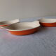 Egg dishes Le Creuset cast iron orange vintage 1970/1980
